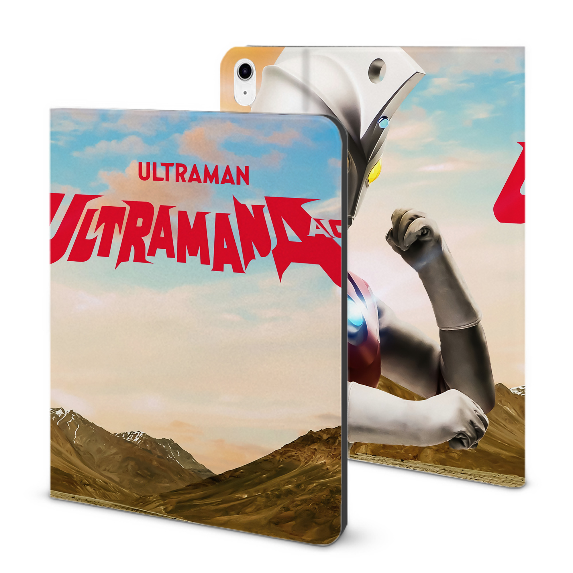 （画像用） ウルトラマン Ultraman IPad ケース ブック型 PUレザー TPU 耐衝撃 軽量 薄型 ペン収納なし 全面保護 IPad 各モデル対応